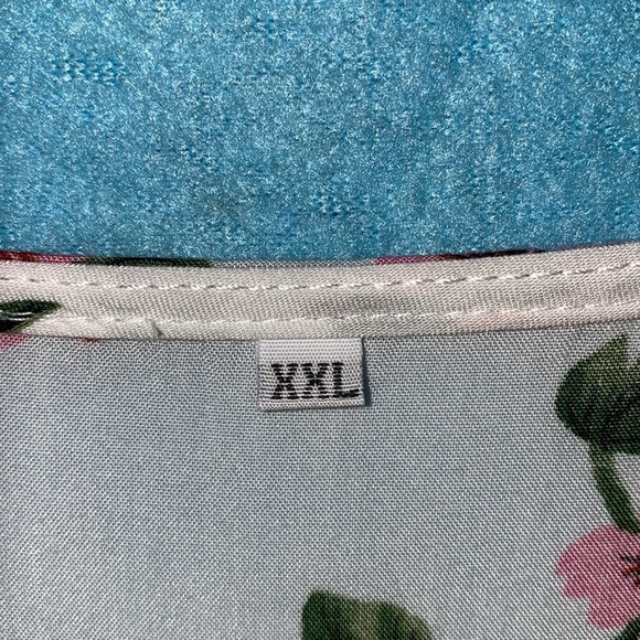 BEACH PARTY floral maxi dress smocked stretchy waist tassel strings size XXL - Picture 12 of 16